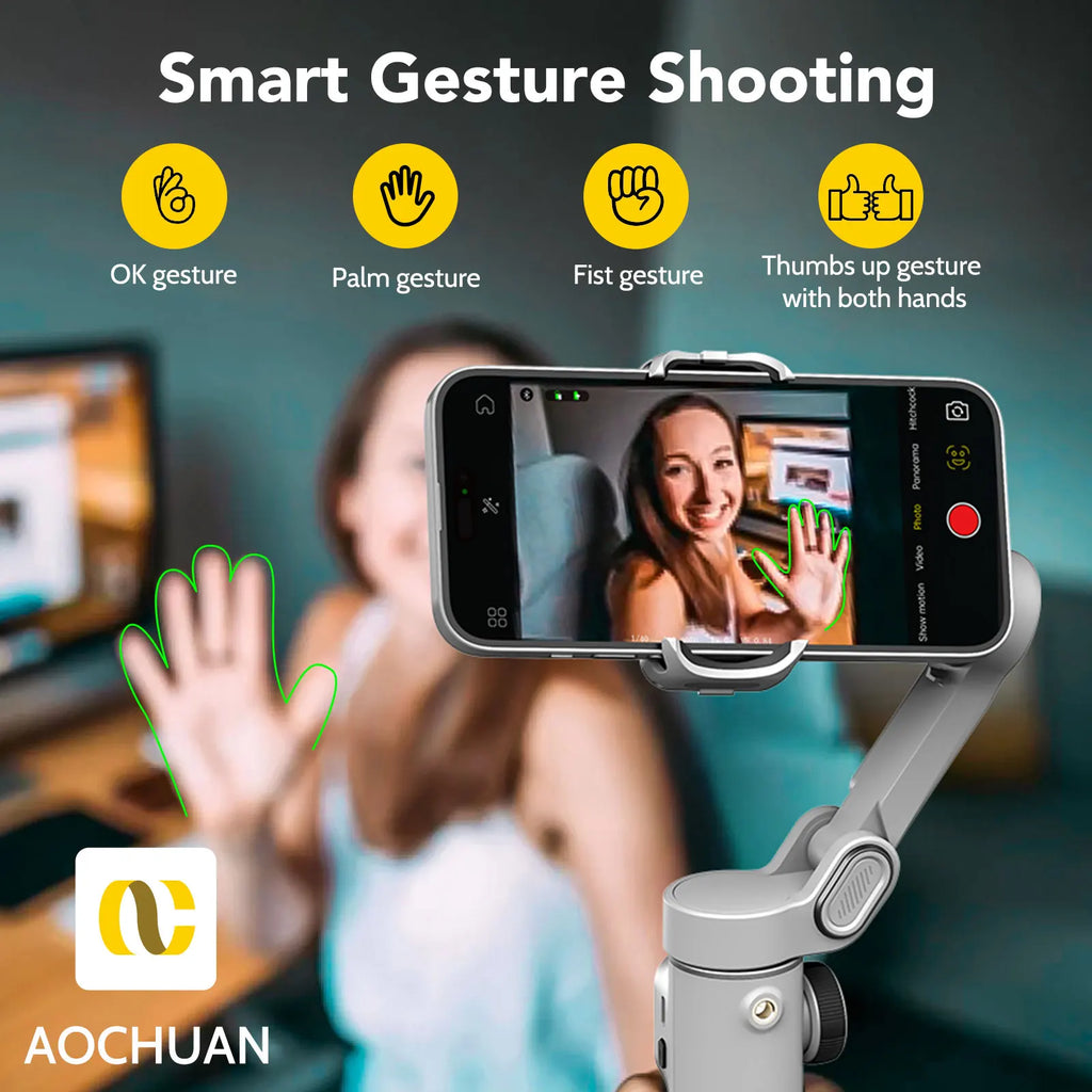 Smart X2 Smartphone 3 Axis Gimbal Stabilizer for Iphone and Android Phone with Built-In Extension Pole and LED Display