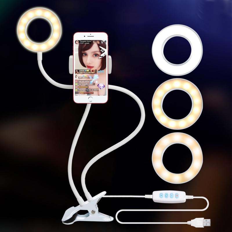 LED Selfie Ring Light - 8Cm Stand, Real-Time Adjustable Makeup Light