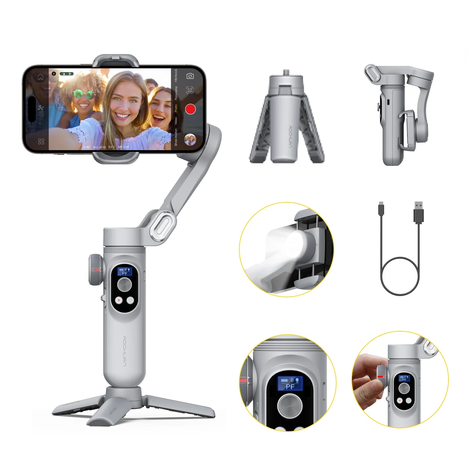 Smart Xpro Smartphone Gimbal Stabilizer Professional 3-Axis Stabilizer for Iphone and Android Smartphone Handheld Gimbal