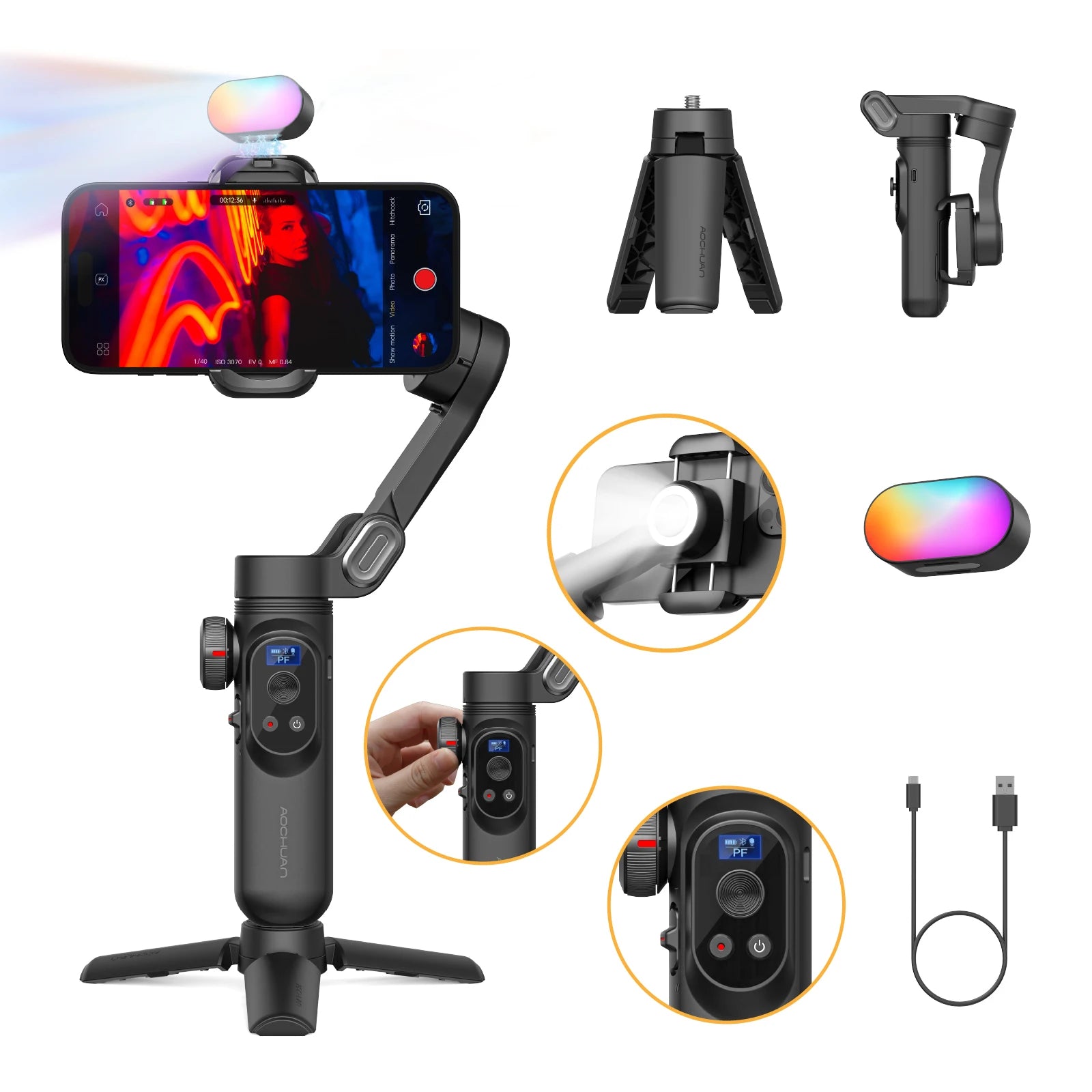 Smart Xpro Smartphone Gimbal Stabilizer Professional 3-Axis Stabilizer for Iphone and Android Smartphone Handheld Gimbal