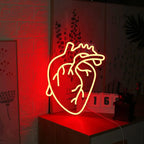 Human Heart Neon Signs LED Neon Light Sign Light up Neon Signs Wall Decor for Bedroom Man Cave Bar Decor Store Club 13*12Inches