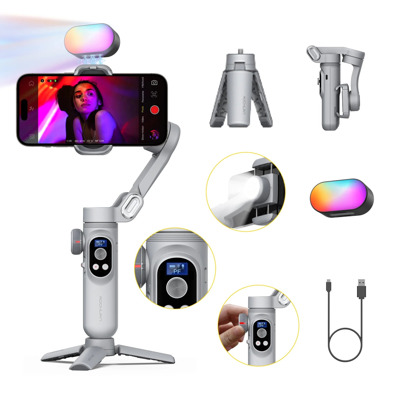 Smart Xpro Smartphone Gimbal Stabilizer Professional 3-Axis Stabilizer for Iphone and Android Smartphone Handheld Gimbal