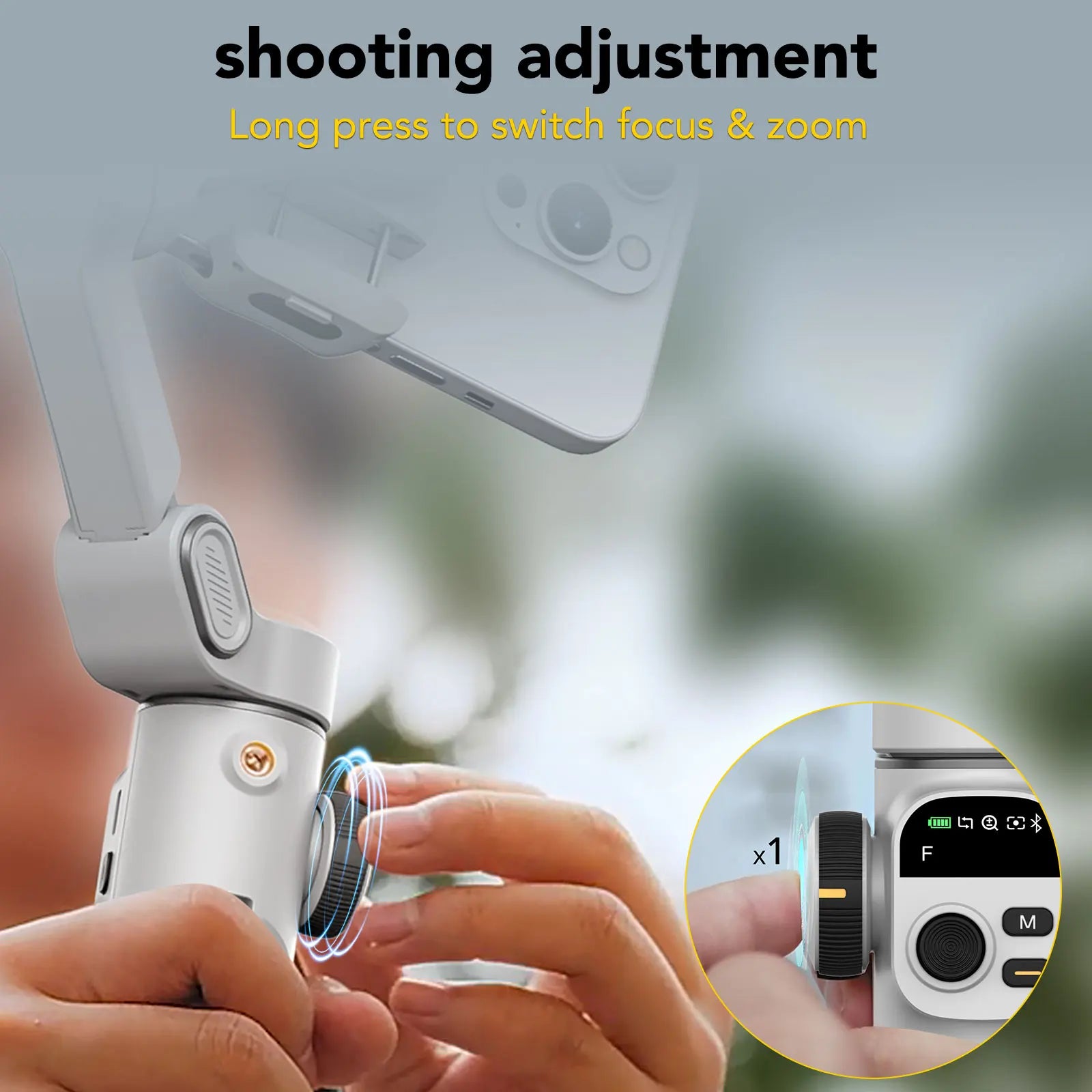 Smart X2 Smartphone 3 Axis Gimbal Stabilizer for Iphone and Android Phone with Built-In Extension Pole and LED Display