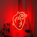 Human Heart Neon Signs LED Neon Light Sign Light up Neon Signs Wall Decor for Bedroom Man Cave Bar Decor Store Club 13*12Inches
