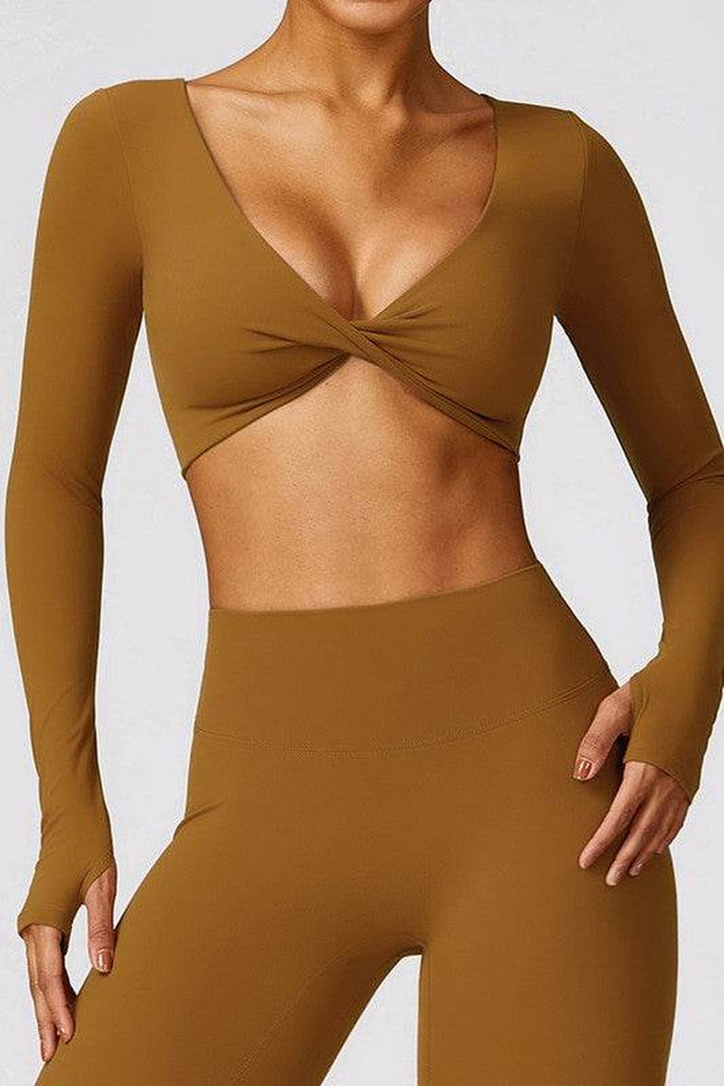 Quick-Drying Tight-Fitting Long-Sleeved Yoga Bra