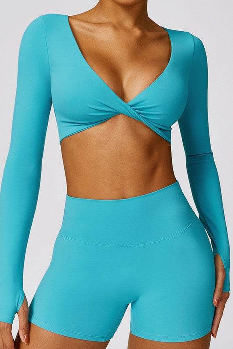 Quick-Drying Tight-Fitting Long-Sleeved Yoga Bra
