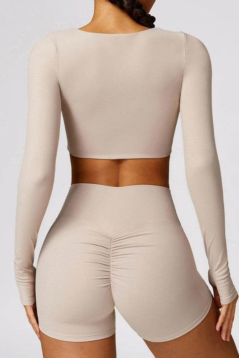 Quick-Drying Tight-Fitting Long-Sleeved Yoga Bra
