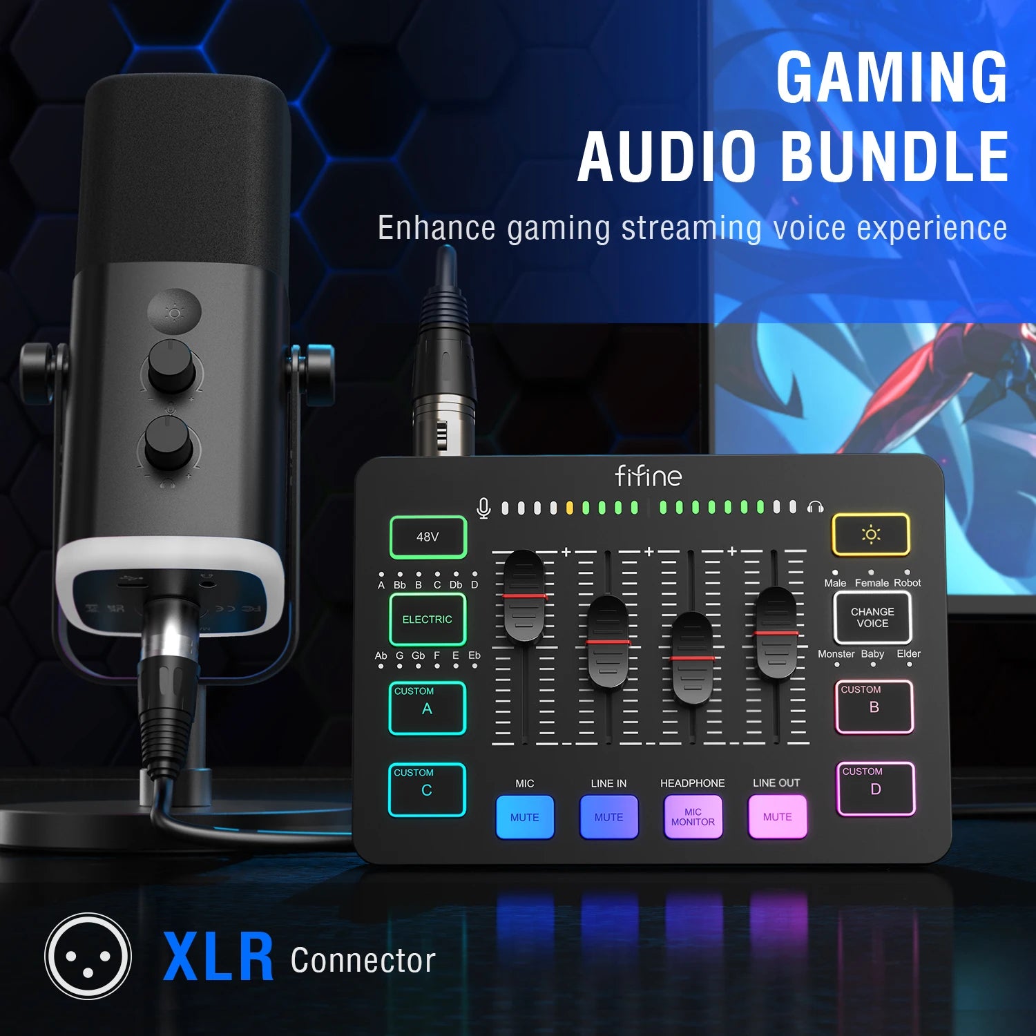 Gaming Audio Set Microphone/Mixer/Headset for Streaming Podcasting,Podcast Set for Youtube/Obs/Tiktok/X/Vk - AM8/H9/SC3