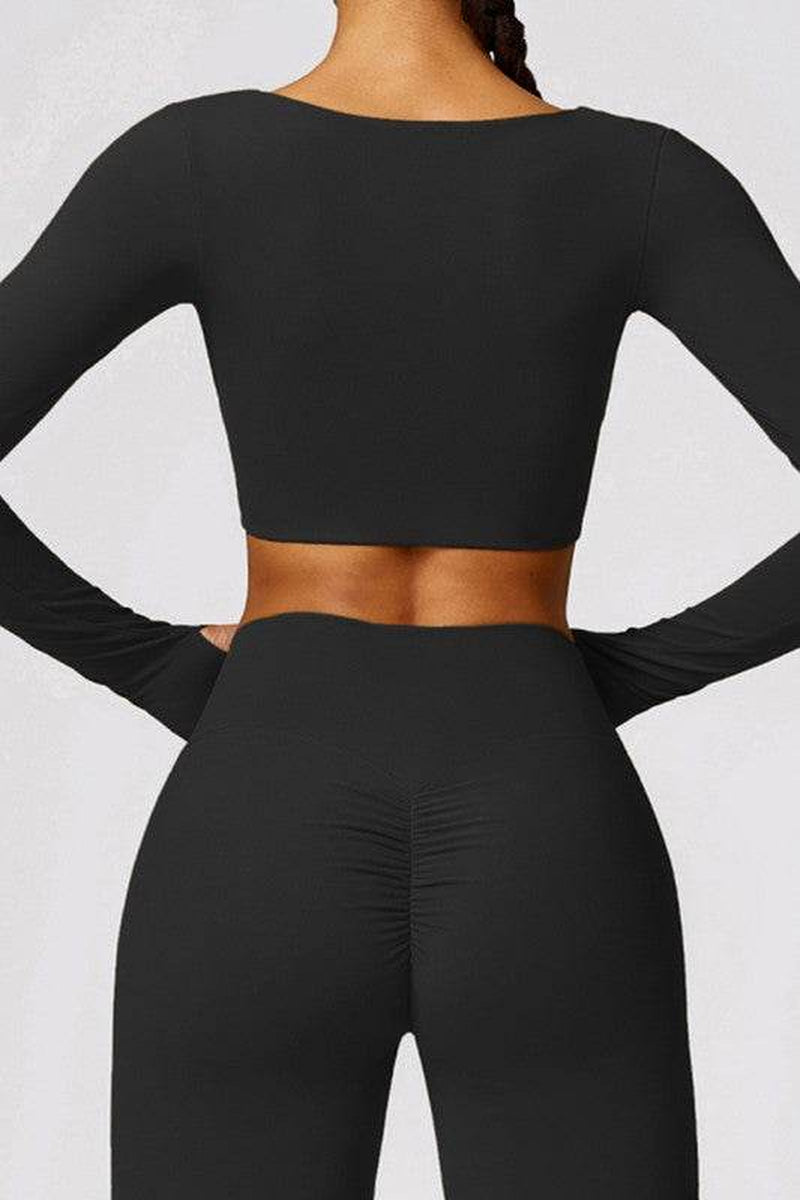 Quick-Drying Tight-Fitting Long-Sleeved Yoga Bra